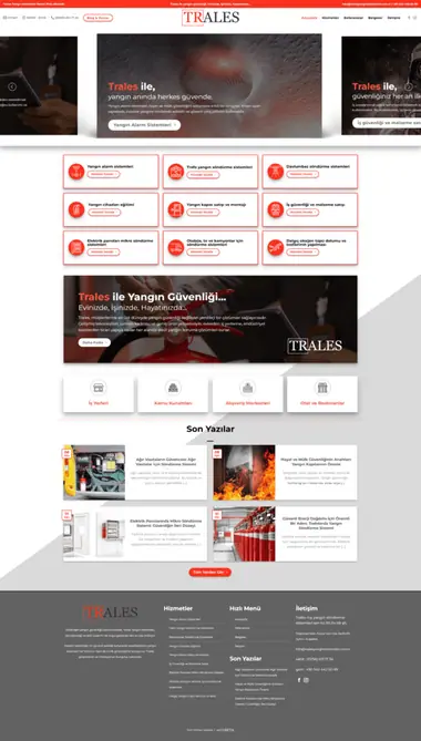 Trales web sitesi masaüstü görünümü