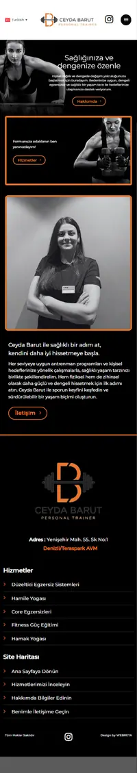Pt. Ceyda Barut web sitesi mobil görünümü
