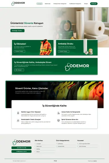 Odemor web sitesi masaüstü görünümü