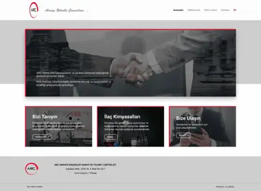 ARC Kimya web sitesi masaüstü görünümü