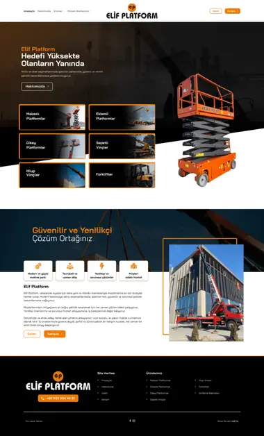 Elif Platform web sitesi masaüstü görünümü