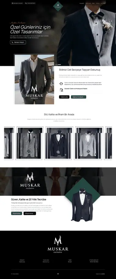 Muskar web sitesi masaüstü görünümü