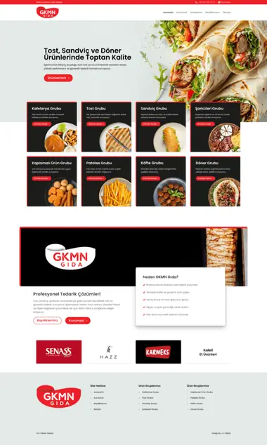 GKMN Gıda web sitesi masaüstü görünümü