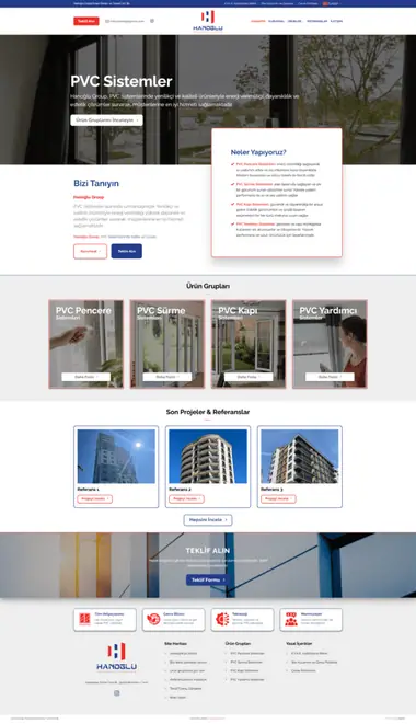 Hanoğlu web sitesi masaüstü görünümü