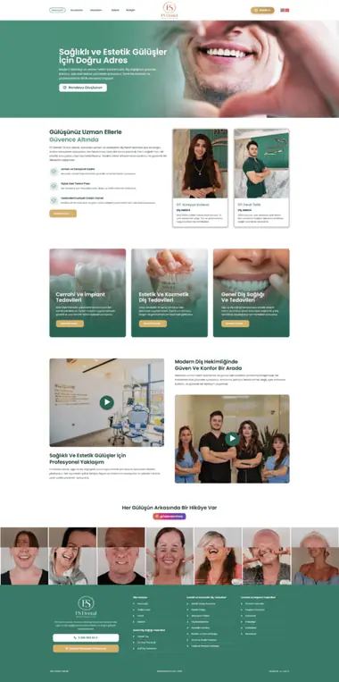 Fs Dental web sitesi masaüstü görünümü