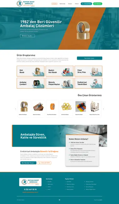 Rotam Ambalaj web sitesi masaüstü görünümü