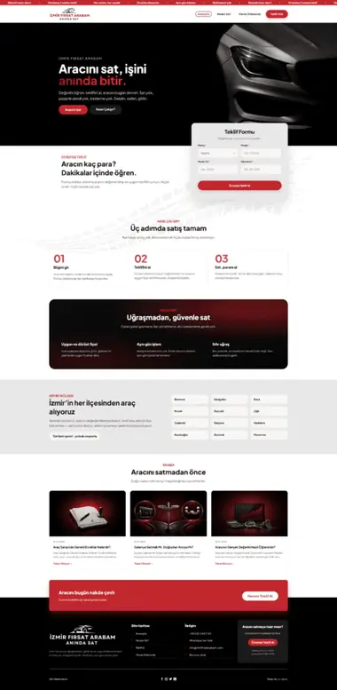 İzmir Fırsat Arabam web sitesi masaüstü görünümü