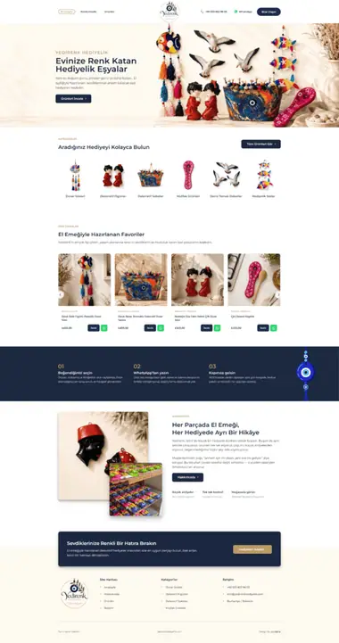 Yedirenk Hediyelik web sitesi masaüstü görünümü