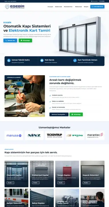 Egebir Elektronik web sitesi masaüstü görünümü