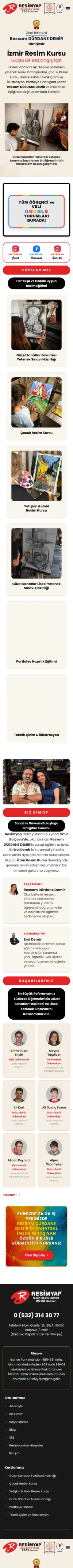 Resimyap web sitesi mobil görünümü